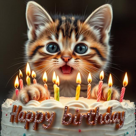 Geburtstagskarte, Happy Birthday card , süße Katze, digital download, svg, jpg, png